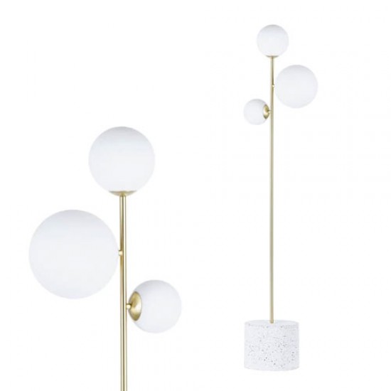 Forella Floor Lamp White/Brass