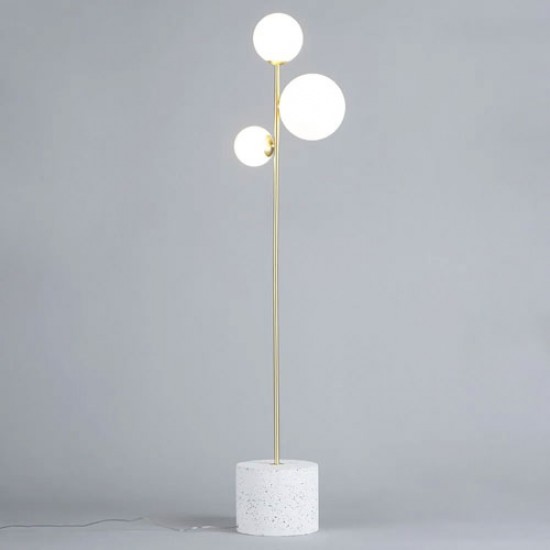 Forella Floor Lamp White/Brass