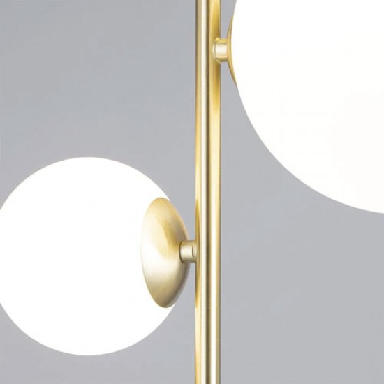 Forella Floor Lamp White/Brass