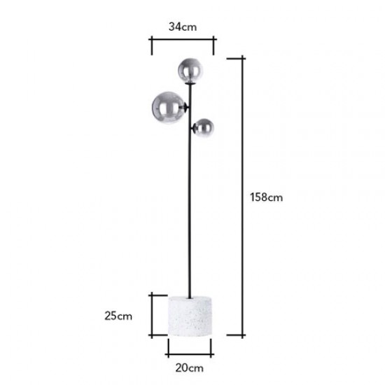 Forella Floor Lamp Satin Black