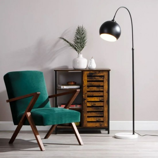 Benson Curved Floor Lamp Satin Black