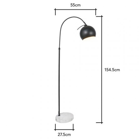 Benson Curved Floor Lamp Satin Black