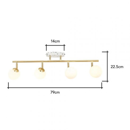 Lott 4 Ball Spotlight Satin Brass