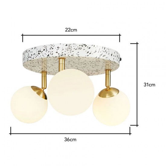 Lott 3 Ball Spotlight Satin Brass