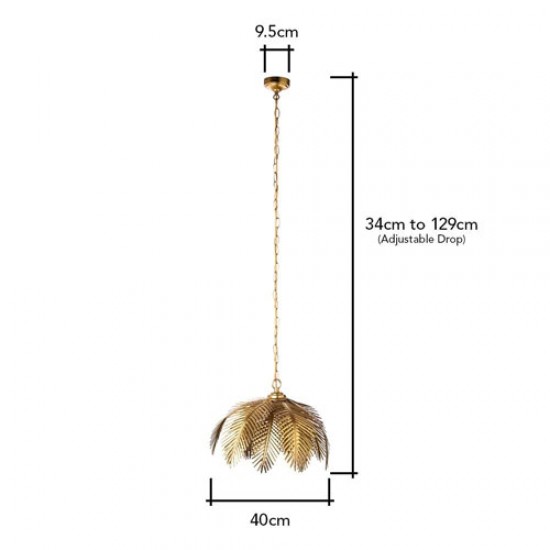 Brookby Palm Pendant Gold