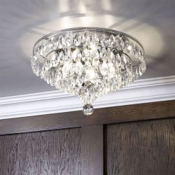 Elsa 40cm Crystal Diamond Flush Chrome