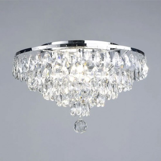 Elsa 40cm Crystal Diamond Flush Chrome