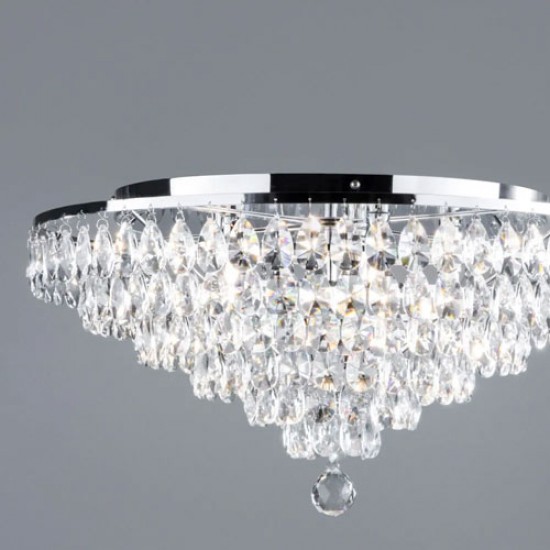Elsa 55cm Crystal Diamond Flush Chrome