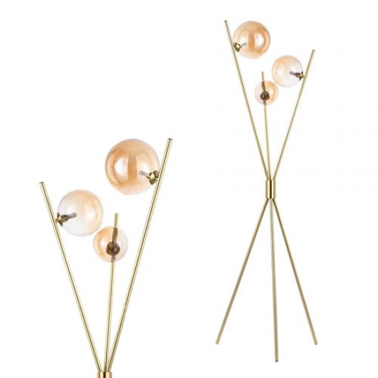 Lincoln Tripod Floor Lamp Satin Brass