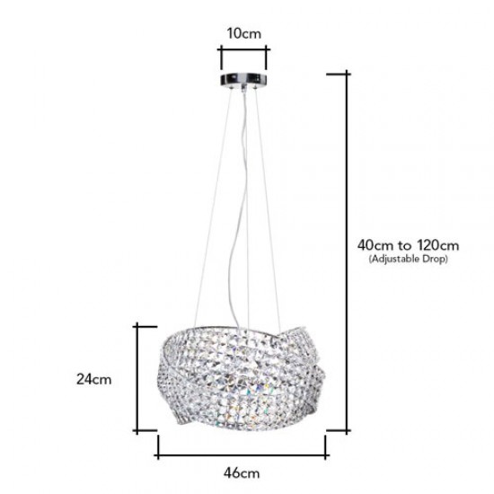 Cypress 5 Light Crystal Rings Pendant