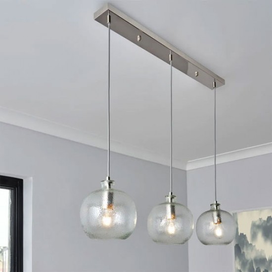 Alfie Bobble Glass Diner Polished Nickel