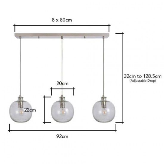 Alfie Bobble Glass Diner Polished Nickel