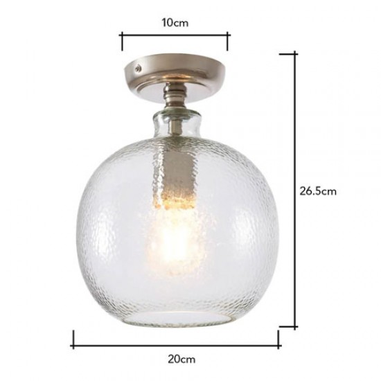 Alfie bobble Glass Flush Polished Nickel