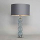 Metro Ball Stacked Table Lamp with Blue Glass Base, Nickel