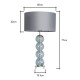 Metro Ball Stacked Table Lamp with Blue Glass Base, Nickel