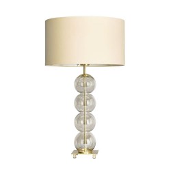 Metro Stacked Ball Table Lamp Champagne/Natural/Satin Brass