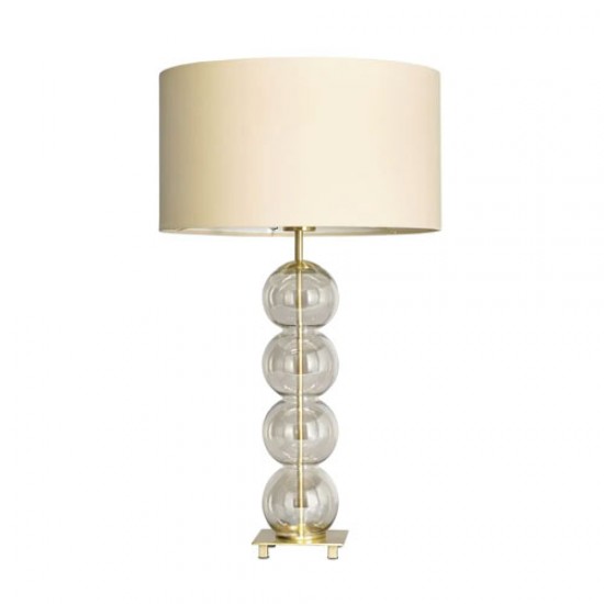 Metro Stacked Ball Table Lamp Champagne/Natural/Satin Brass