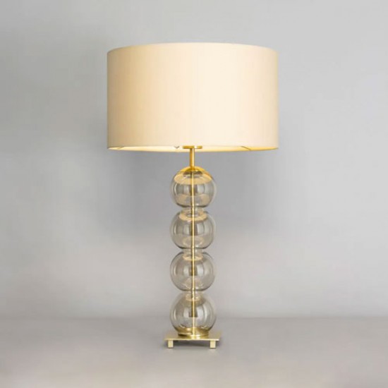 Metro Stacked Ball Table Lamp Champagne/Natural/Satin Brass