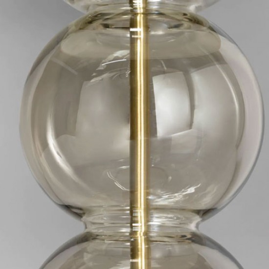 Metro Stacked Ball Table Lamp Champagne/Natural/Satin Brass