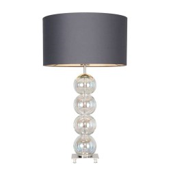 Metro Stacked Ball Table Lamp Iridescent/Mid Grey/Polished Nickel