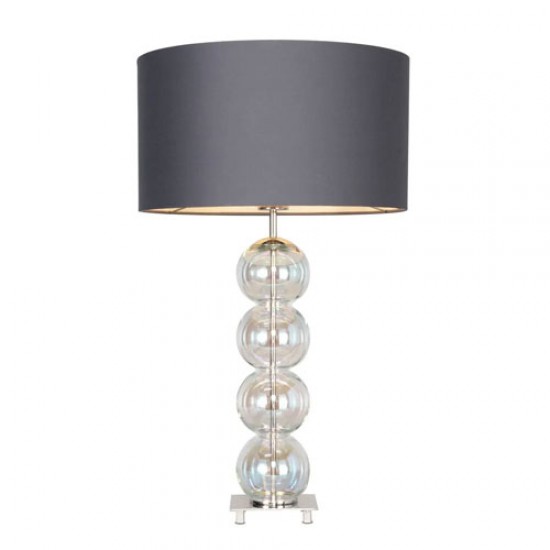 Metro Stacked Ball Table Lamp Iridescent/Mid Grey/Polished Nickel