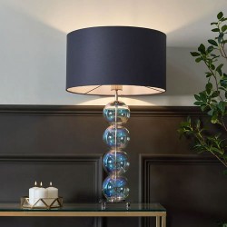 Metro Stacked Ball Table Lamp Iridescent/Mid Grey/Polished Nickel