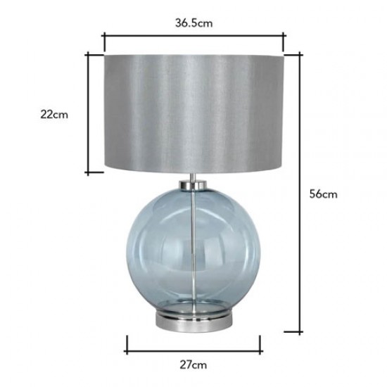 Metro Large Ball Table Lamp Blue/Grey/Polished Nickel