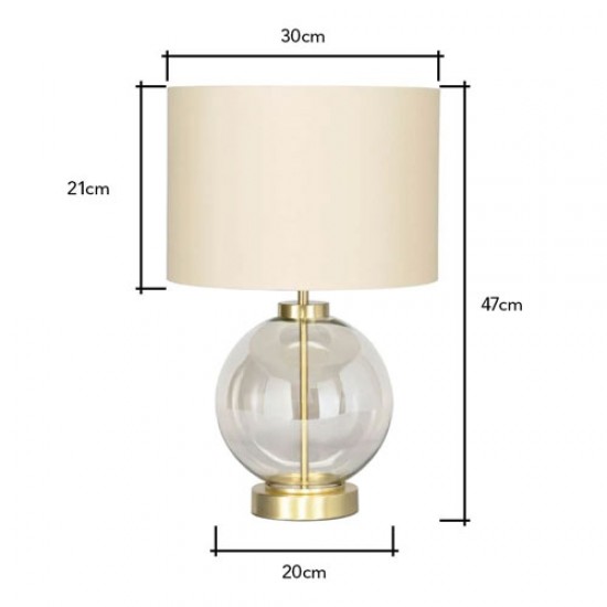 Mini Metro Ball Table Lamp Satin Brass