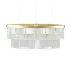Aubrey Oval Diner Pendant Satin Brass