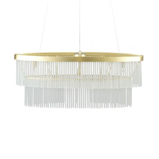 Aubrey Oval Diner Pendant Satin Brass