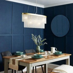 Aubrey Oval Diner Pendant Satin Brass