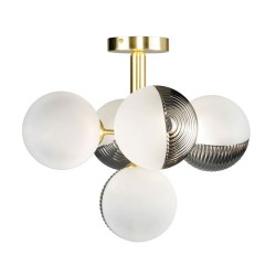 Emile 5 Light Ceiling Light Brass/Smoke