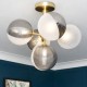 Emile 5 Light Ceiling Light Brass/Smoke