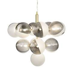 Emile 13 Light Pendant Brass/Smoke
