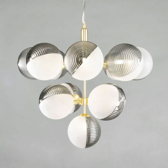 Emile 13 Light Pendant Brass/Smoke
