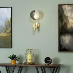 Emile Wall Light Satin Brass/Smoke