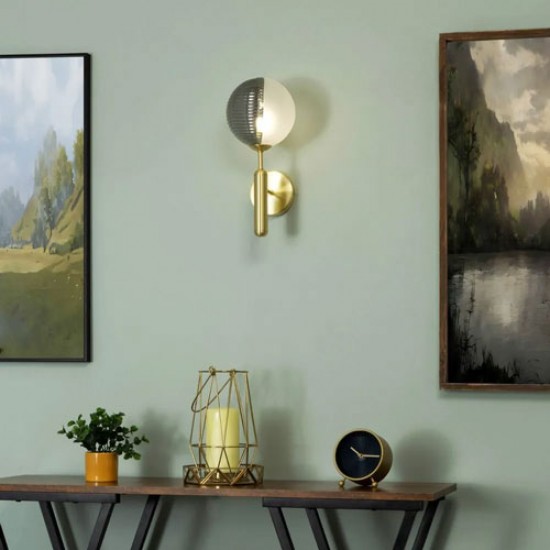 Emile Wall Light Satin Brass/Smoke