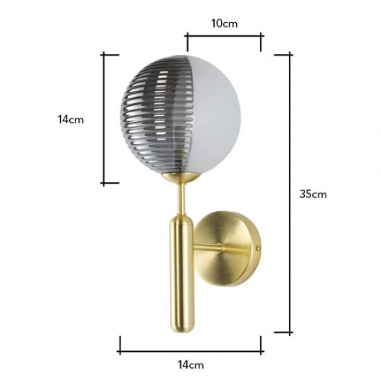 Emile Wall Light Satin Brass/Smoke