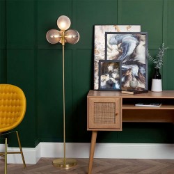 Emile 4 Light Floor Lamp Satin Brass