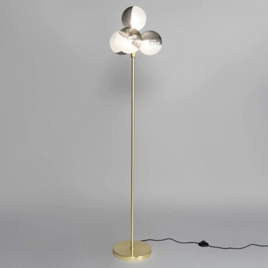 Emile 4 Light Floor Lamp Satin Brass