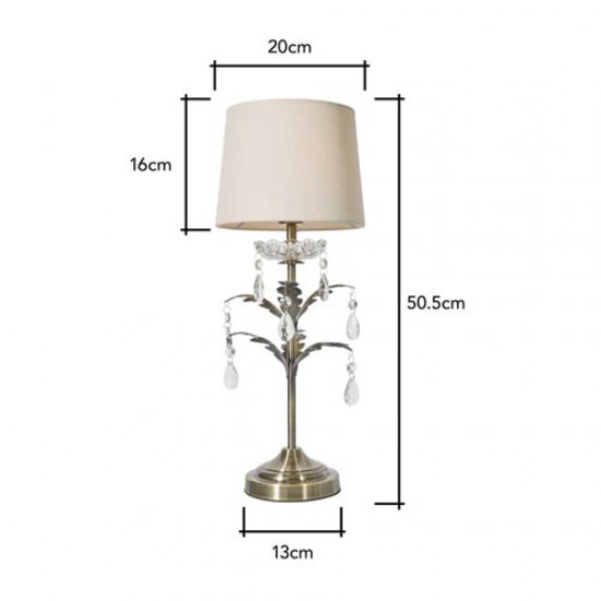 Paisley Table Lamp Antique Brass/Champagne 