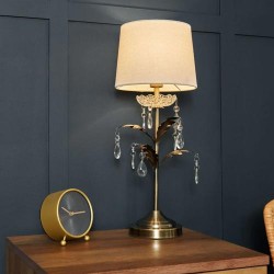 Paisley Table Lamp Antique Brass/Champagne 