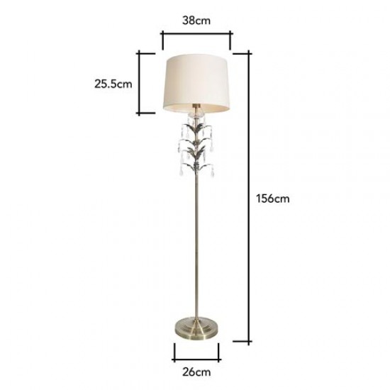 Paisley Floor Lamp Antique Brass/Champagne