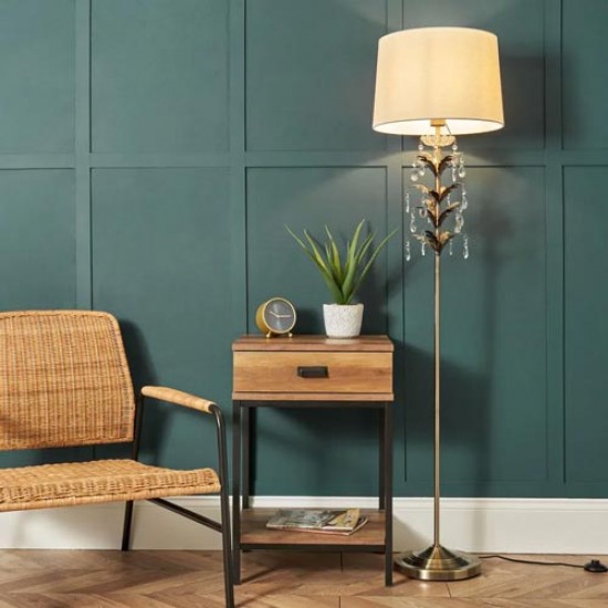 Paisley Floor Lamp Antique Brass/Champagne