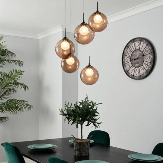 Peatrice 5 Light Pendant Black Nickel