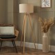 Keelye Wooden Tripod Floor Lamp Oak/Natural