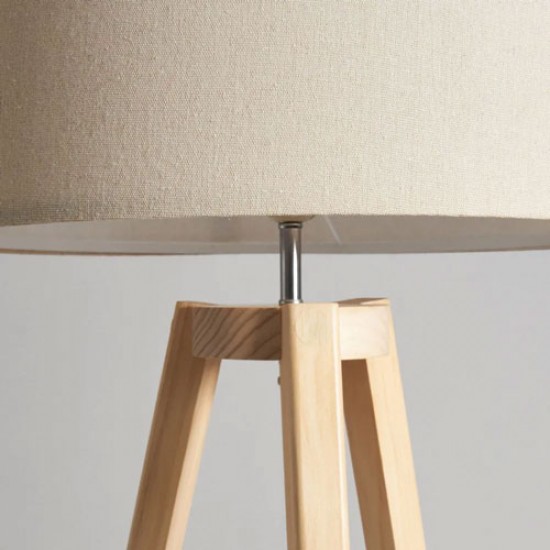Keelye Wooden Tripod Floor Lamp Oak/Natural