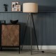 Keeley Wooden Tripod Floor Lamp Dark Walnut/Natural