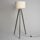 Keeley Wooden Tripod Floor Lamp Dark Walnut/Natural