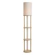 Shelby Shelving Floor Lamp Oak/Natural 